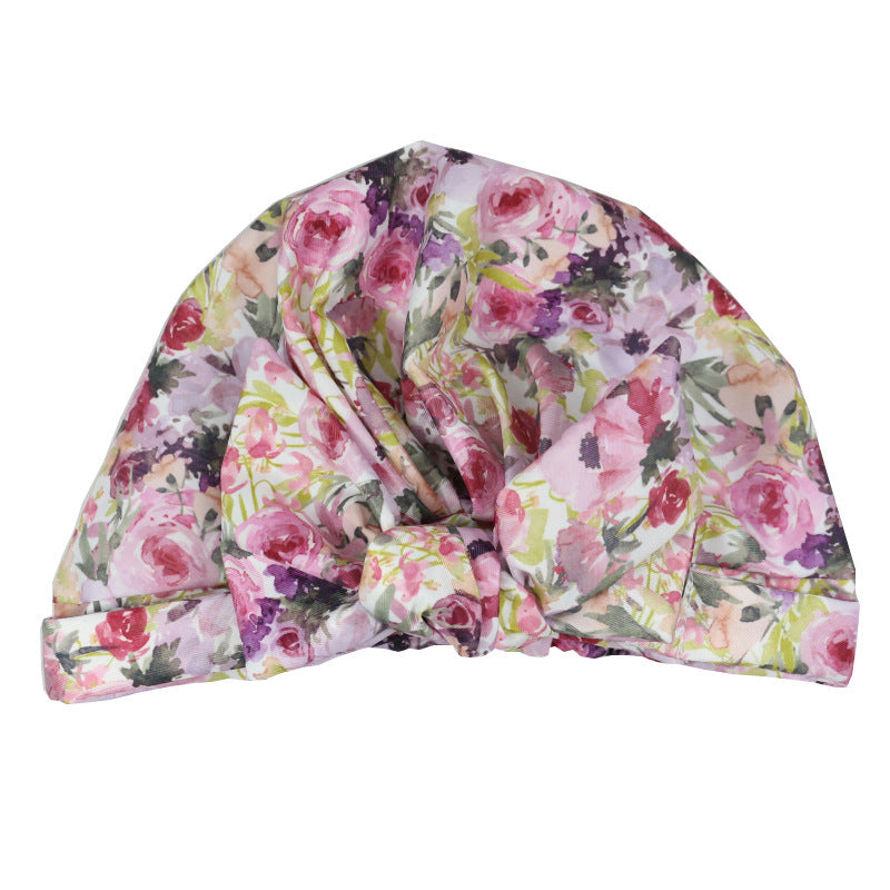 Bowknot Waterproof Single-layer Adjustable Shower Cap