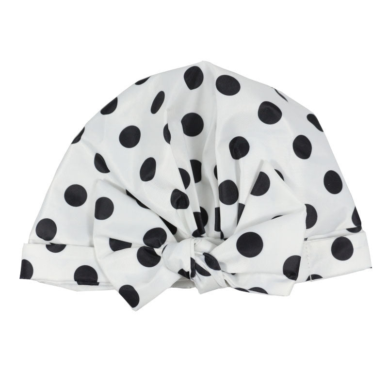 Bowknot Waterproof Single-layer Adjustable Shower Cap